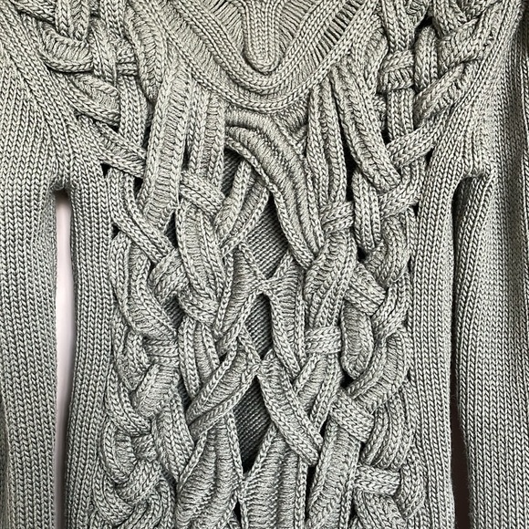 NICOLE MILLER GREEN ATELIER CUT WOOL SWEATER - Picture 14 of 16